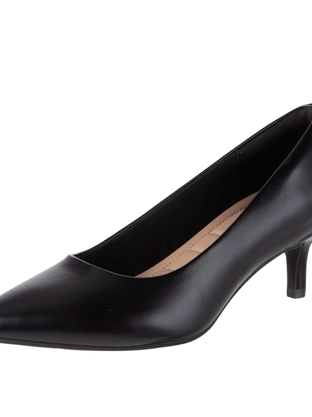 Black Leatherette Kitten Heel Pumps - Women's Work & Dress Shoes